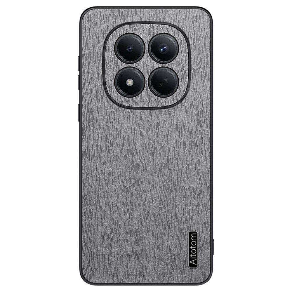 For Xiaomi Redmi Note 15 4G (Global) Case Wood Texture PU Leather Coated PC TPU Phone Cover