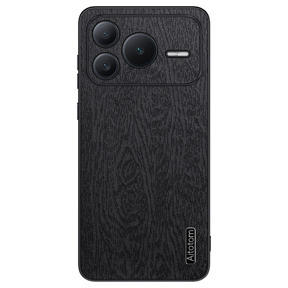 For Honor Power2 5G Case Wood Texture PU Leather Coated PC TPU Phone Cover