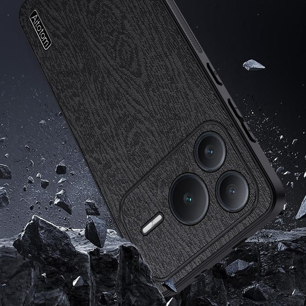 For Honor Power2 5G Case Wood Texture PU Leather Coated PC TPU Phone Cover