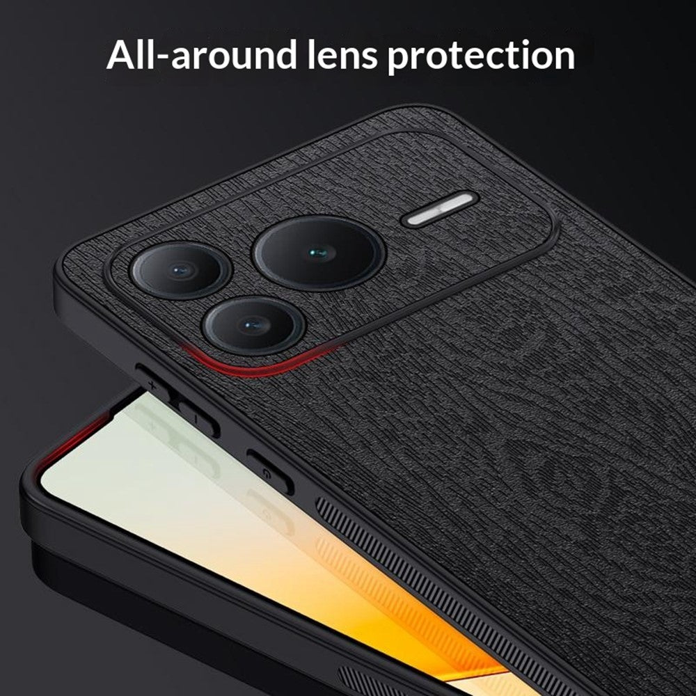 For Honor Power2 5G Case Wood Texture PU Leather Coated PC TPU Phone Cover