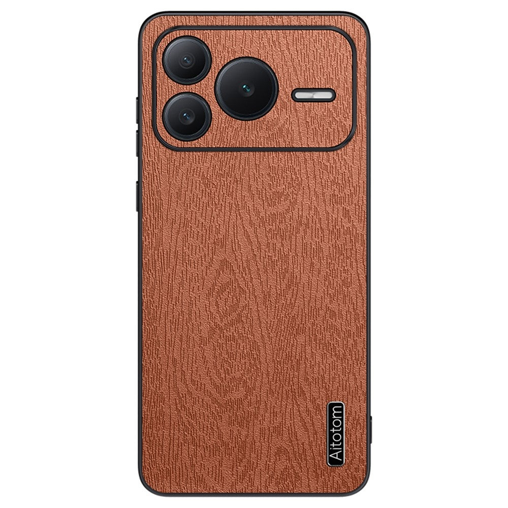 For Honor Power2 5G Case Wood Texture PU Leather Coated PC TPU Phone Cover