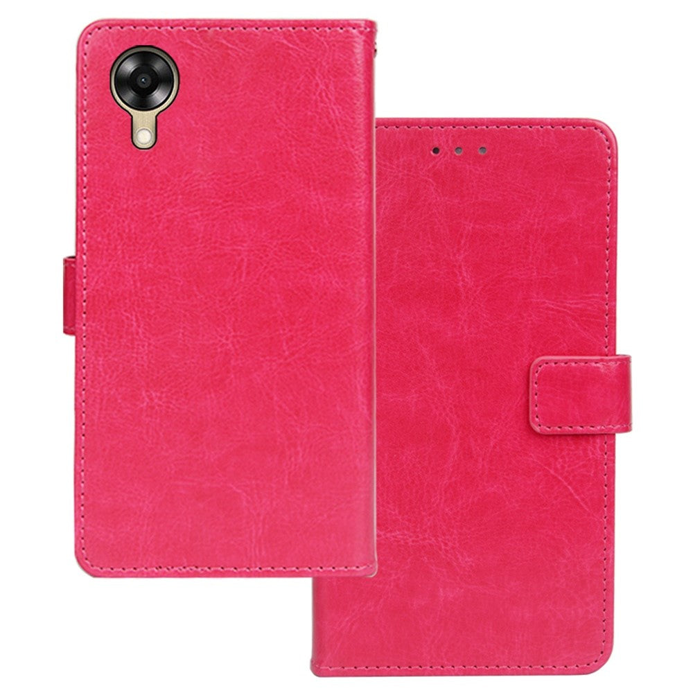 IDEWEI For Oppo A17k 4G Crazy Horse Texture PU Leather Flip Cover Stand Function Magnetic Closure Wallet Phone Case