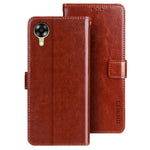 IDEWEI For Oppo A17k 4G Crazy Horse Texture Wallet Flip Cover PU Leather Magnetic Closure Shockproof Folio Book Stand Phone Case