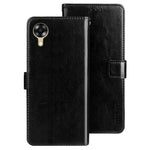 IDEWEI For Oppo A17k 4G Crazy Horse Texture Wallet Flip Cover PU Leather Magnetic Closure Shockproof Folio Book Stand Phone Case