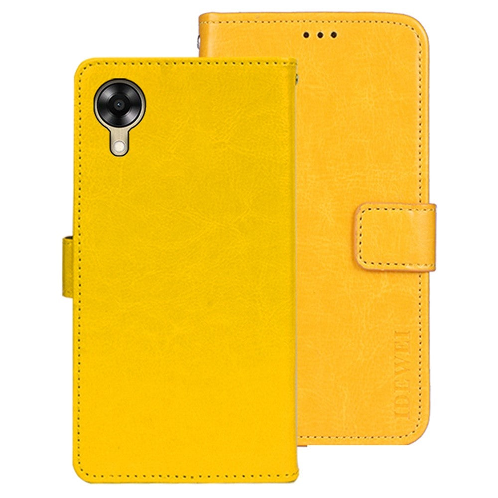 IDEWEI For Oppo A17k 4G Crazy Horse Texture Wallet Flip Cover PU Leather Magnetic Closure Shockproof Folio Book Stand Phone Case