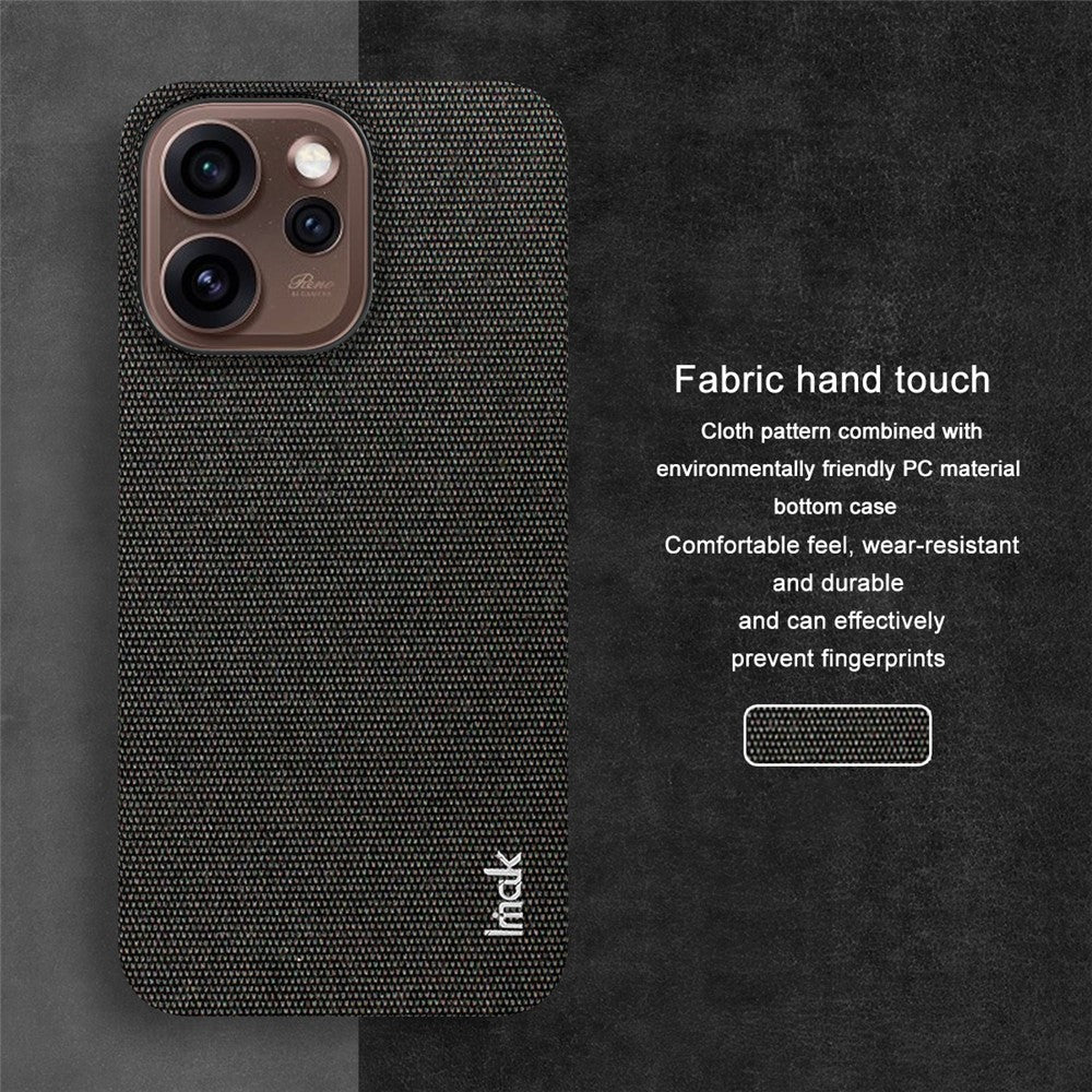 IMAK Ruiyi-serien för Oppo Reno15 Pro Max 5G (Global) / Reno15 Pro 5G (Kina) fodral Tygstruktur Läder + PC-bakstycke för mobil