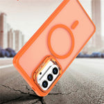 For Samsung Galaxy A34 5G Magnetic Case Foldable Kickstand Matte PC + TPU Phone Cover