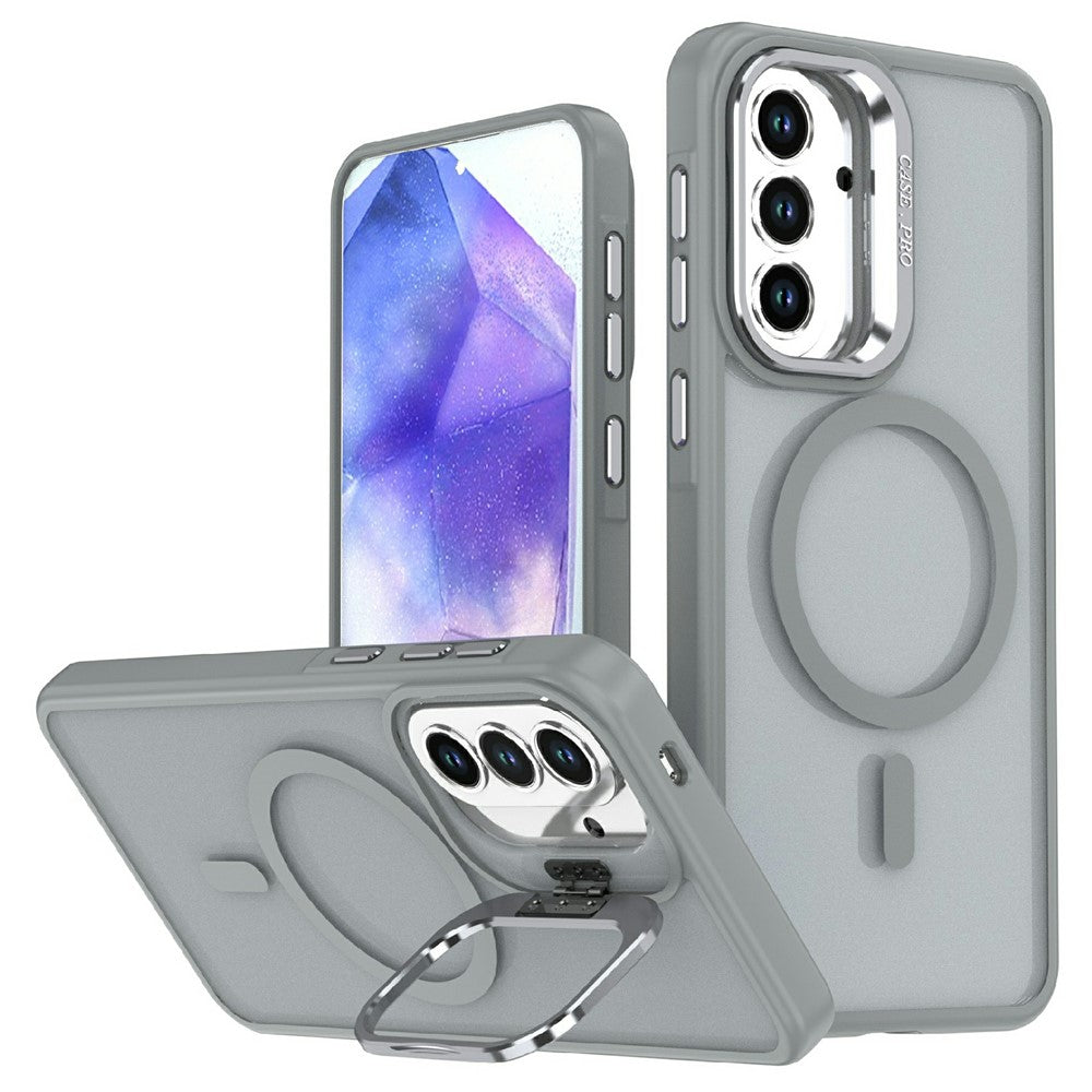 For Samsung Galaxy A34 5G Magnetic Case Foldable Kickstand Matte PC + TPU Phone Cover