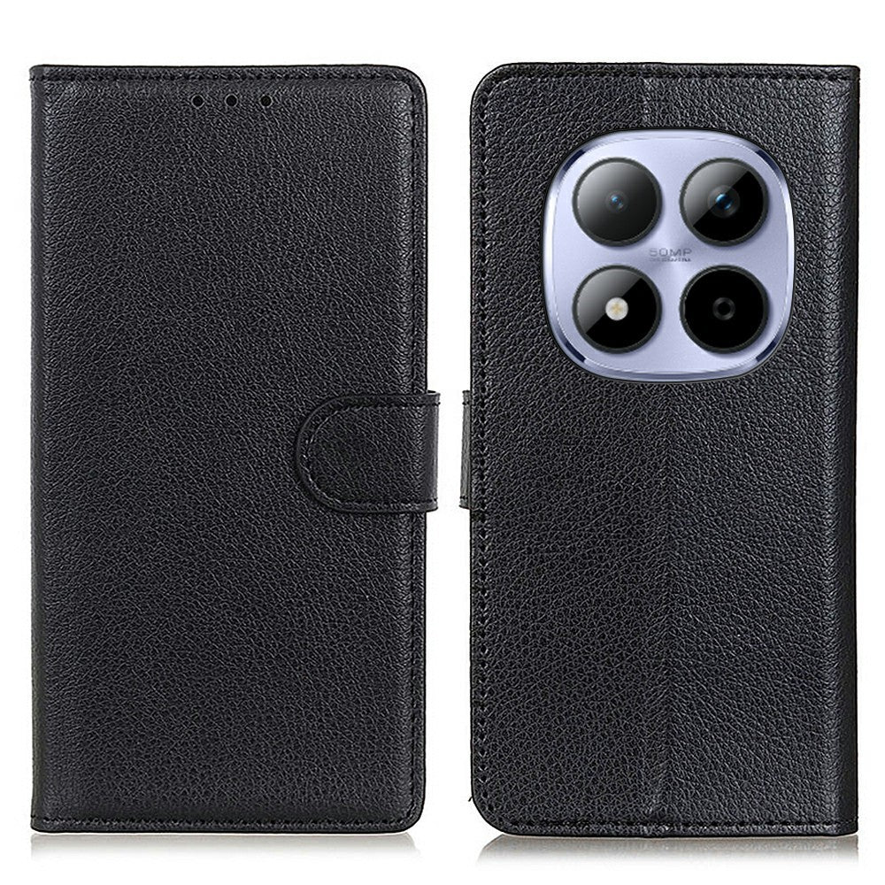 For Xiaomi Redmi Note 15 Pro 4G (Global) Wallet Case PU Leather Phone Cover Litchi Texture