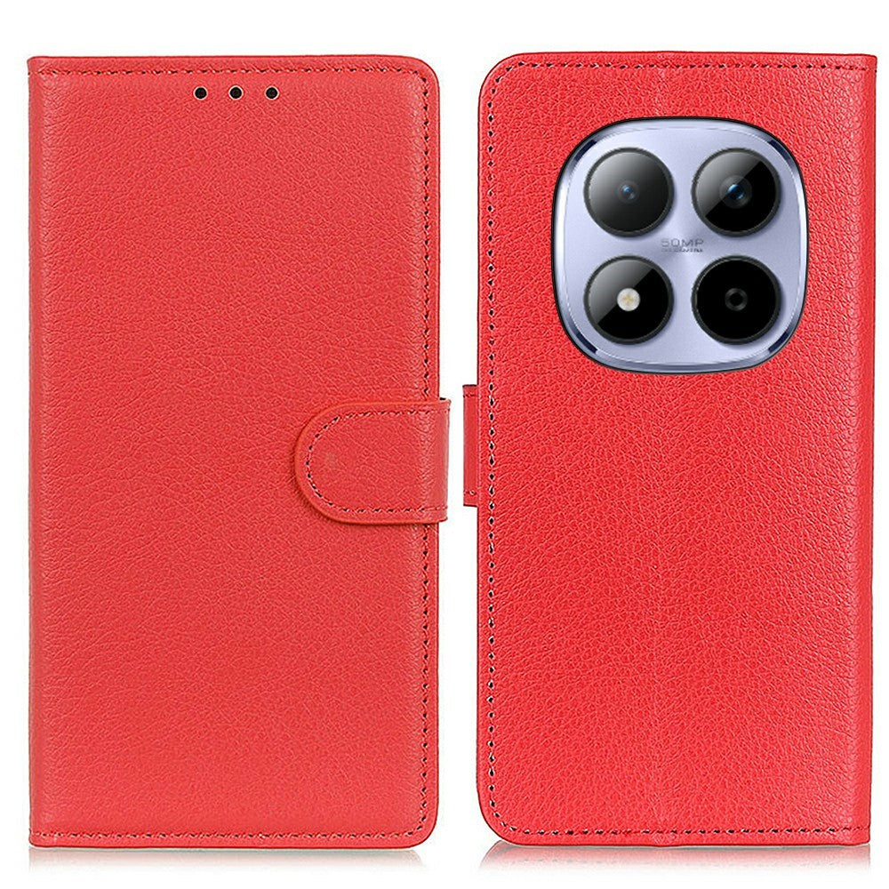 For Xiaomi Redmi Note 15 Pro 4G (Global) Wallet Case PU Leather Phone Cover Litchi Texture