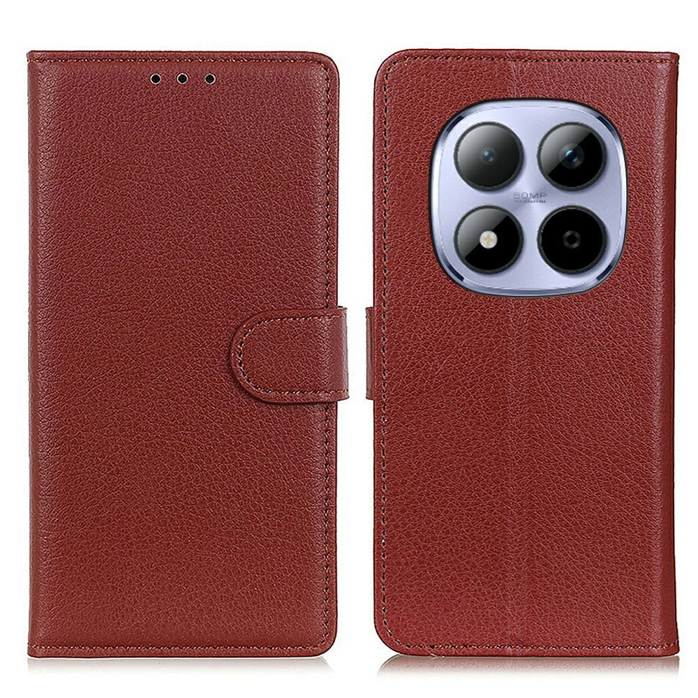 For Xiaomi Redmi Note 15 Pro 4G (Global) Wallet Case PU Leather Phone Cover Litchi Texture