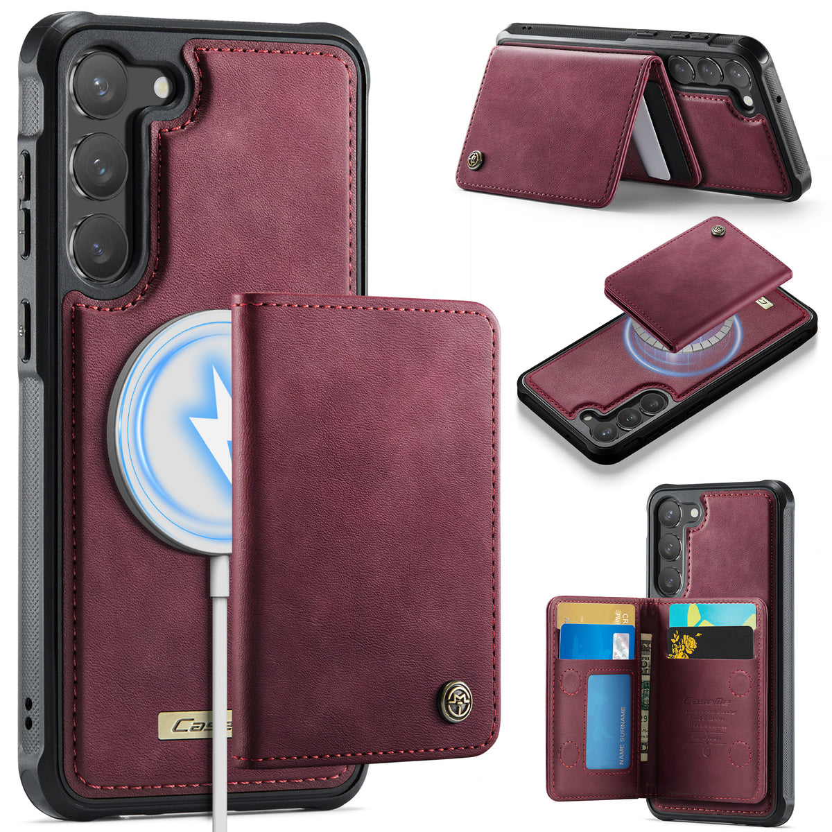 CASEME For Samsung Galaxy S23+ Magnetic Case ME80 Series Leather PC TPU Phone Cover with Detachable Wallet