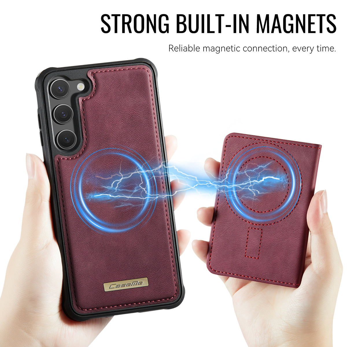 CASEME For Samsung Galaxy S23+ Magnetic Case ME80 Series Leather PC TPU Phone Cover with Detachable Wallet