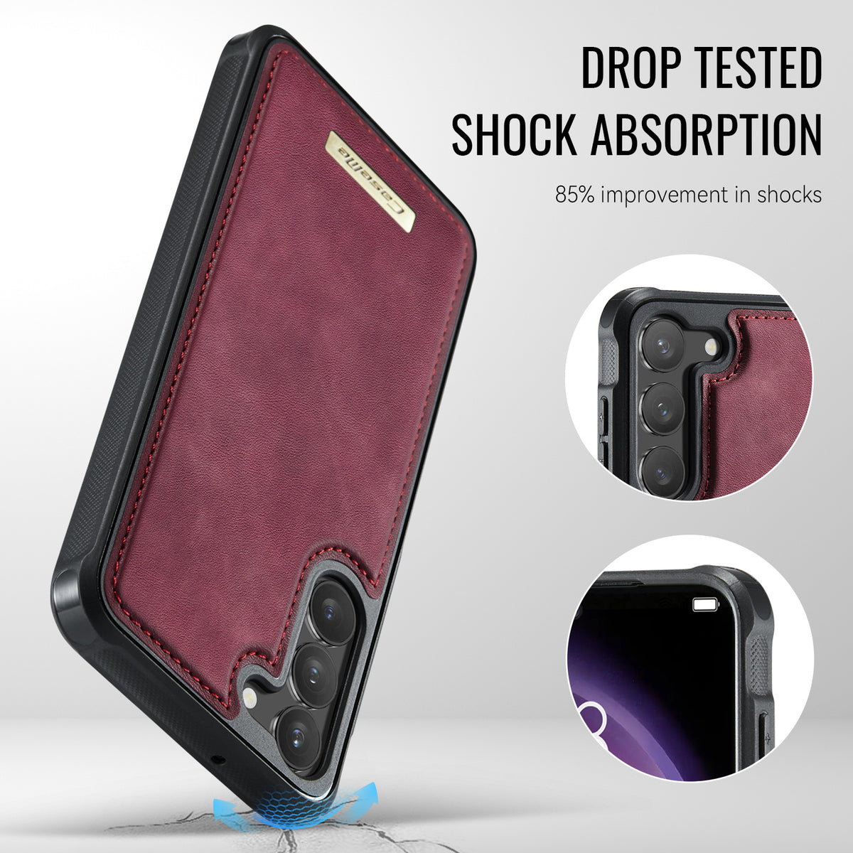 CASEME For Samsung Galaxy S23+ Magnetic Case ME80 Series Leather PC TPU Phone Cover with Detachable Wallet