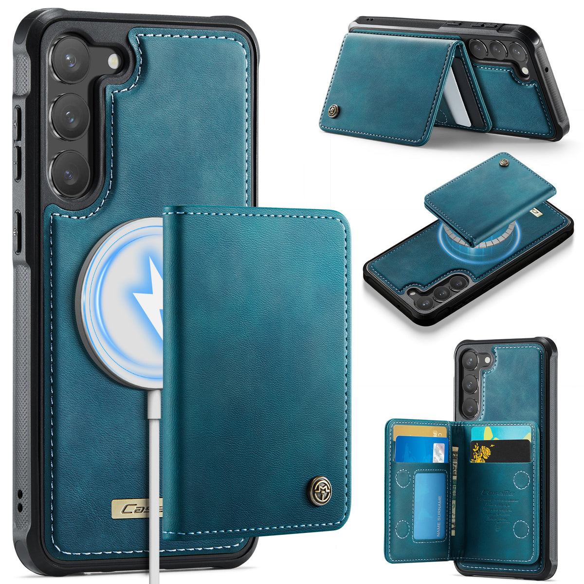 CASEME For Samsung Galaxy S23+ Magnetic Case ME80 Series Leather PC TPU Phone Cover with Detachable Wallet