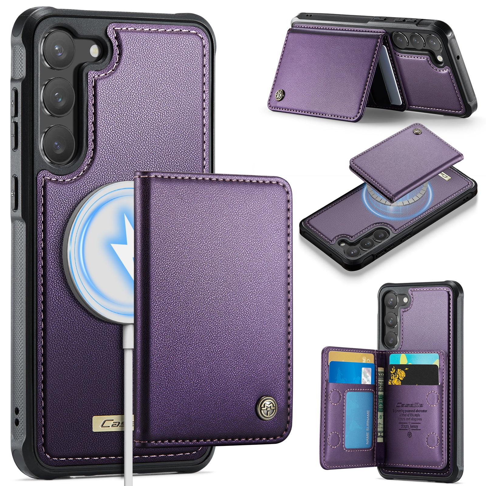 CASEME For Samsung Galaxy S23+ Magnetic Case ME80 Series Leather PC TPU Phone Cover with Detachable Wallet