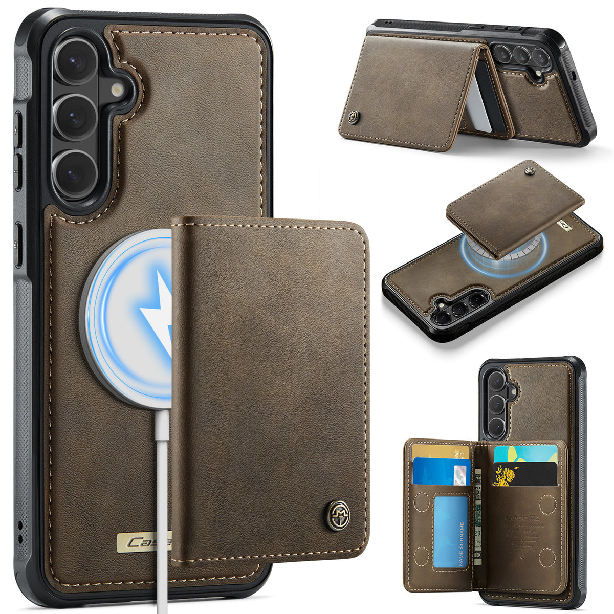 CASEME For Samsung Galaxy S26+ Magnetic Case ME80 Series Leather PC TPU Phone Cover with Detachable Wallet