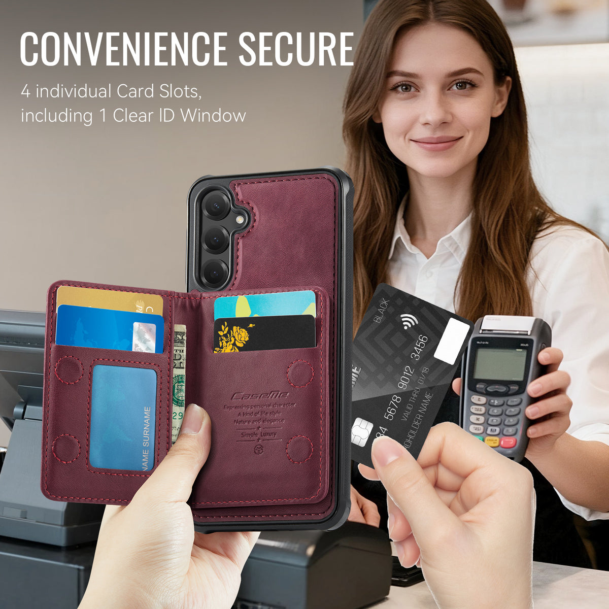 CASEME For Samsung Galaxy S23 FE Magnetic Case ME80 Series Leather PC TPU Phone Cover with Detachable Wallet