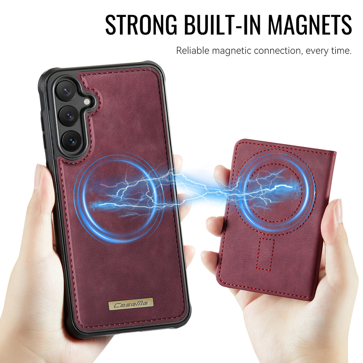 CASEME For Samsung Galaxy S23 FE Magnetic Case ME80 Series Leather PC TPU Phone Cover with Detachable Wallet