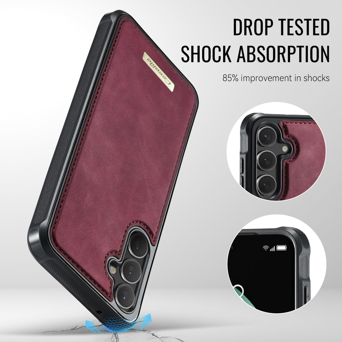 CASEME For Samsung Galaxy S23 FE Magnetic Case ME80 Series Leather PC TPU Phone Cover with Detachable Wallet
