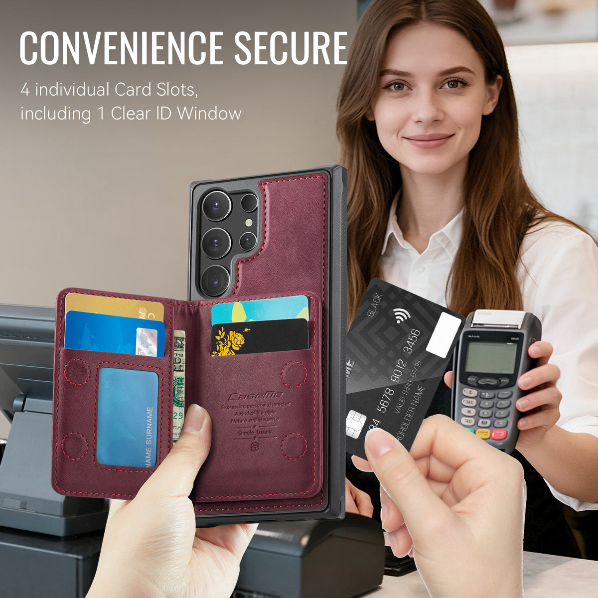 CASEME För Samsung Galaxy S23 Ultra Magnetiskt Skal ME80 Serien Läder PC TPU mobilskal med Avtagbar Plånbok