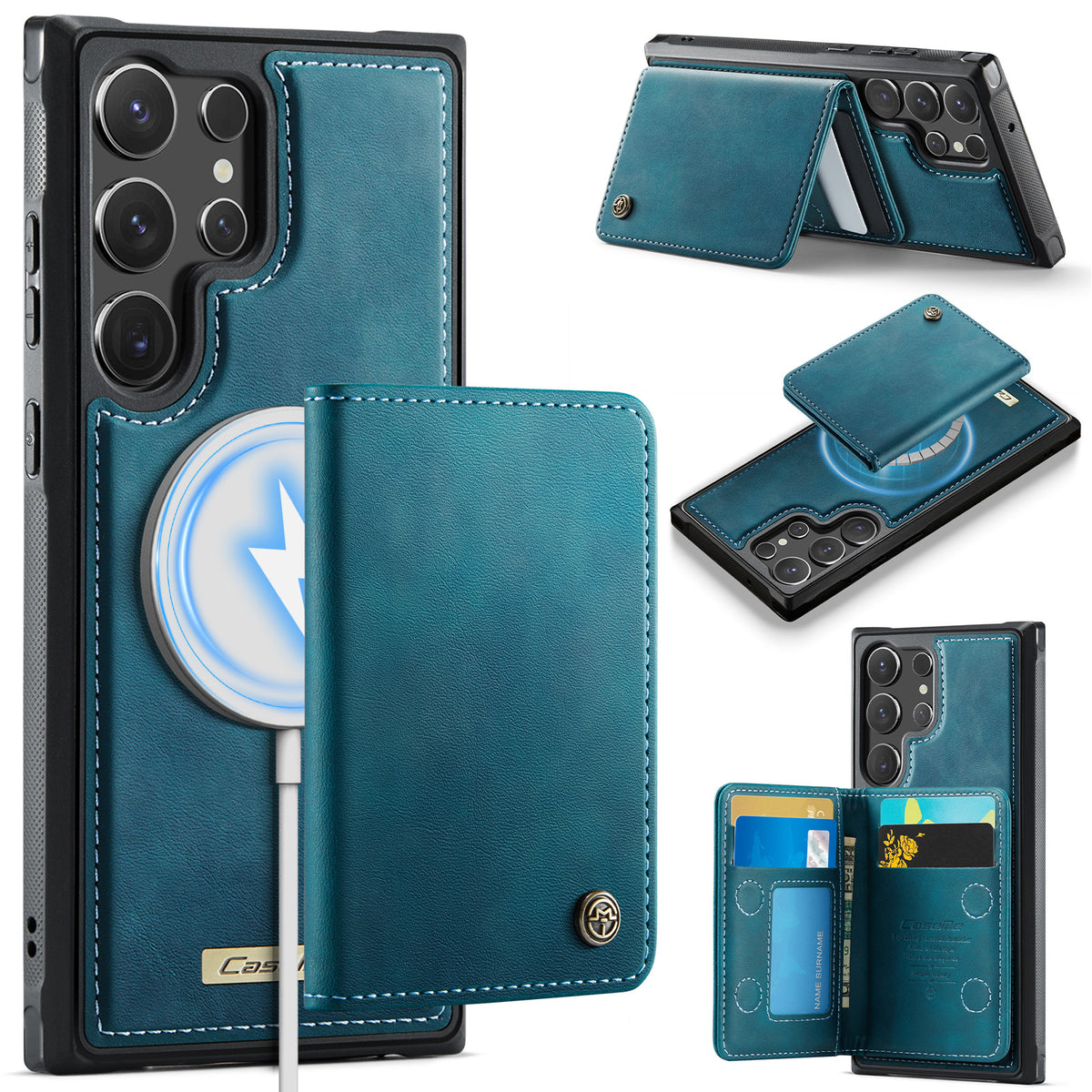 CASEME För Samsung Galaxy S23 Ultra Magnetiskt Skal ME80 Serien Läder PC TPU mobilskal med Avtagbar Plånbok