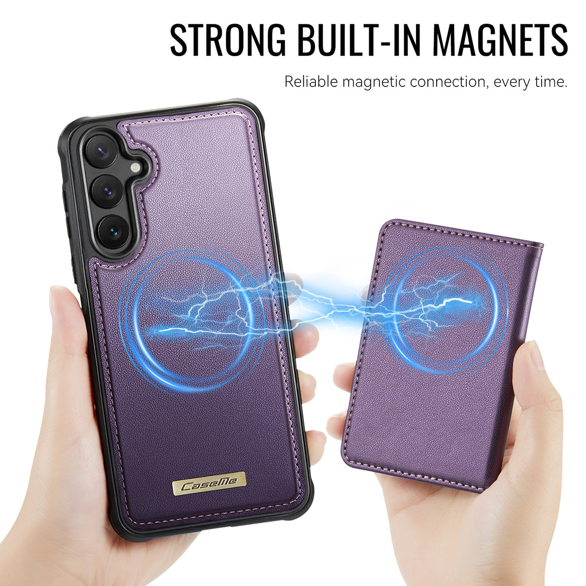 CASEME För Samsung Galaxy S24+ / Galaxy S25+ Magnetiskt Skal ME80-serien Läder PC TPU mobilskal med Avtagbar Plånbok