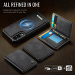 CASEME til Samsung Galaxy S25 Edge, magnetisk cover fra ME80-serien, læder-, PC- og TPU-mobilcover med aftagelig pung