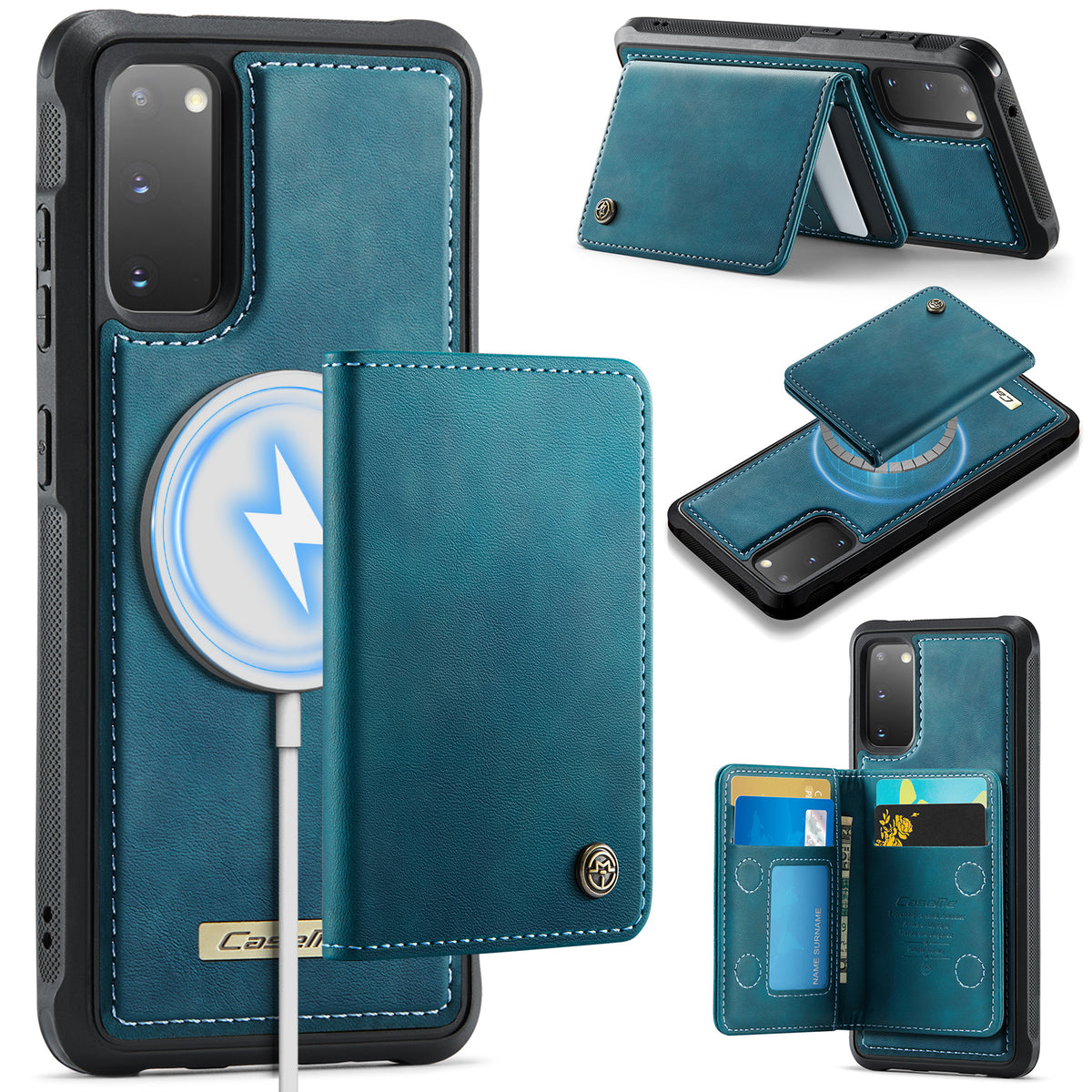 CASEME För Samsung Galaxy S20 4G / Galaxy S20 5G Magnetiskt Skal ME80-serien Läder PC TPU mobilskal med Avtagbar Plånbok