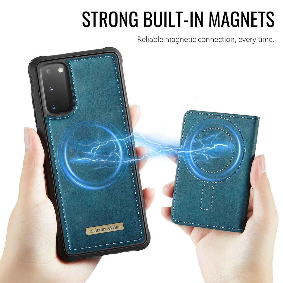 CASEME För Samsung Galaxy S20 4G / Galaxy S20 5G Magnetiskt Skal ME80-serien Läder PC TPU mobilskal med Avtagbar Plånbok