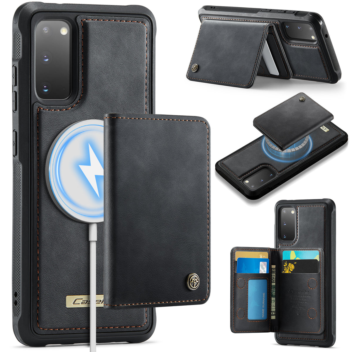 CASEME För Samsung Galaxy S20 4G / Galaxy S20 5G Magnetiskt Skal ME80-serien Läder PC TPU mobilskal med Avtagbar Plånbok