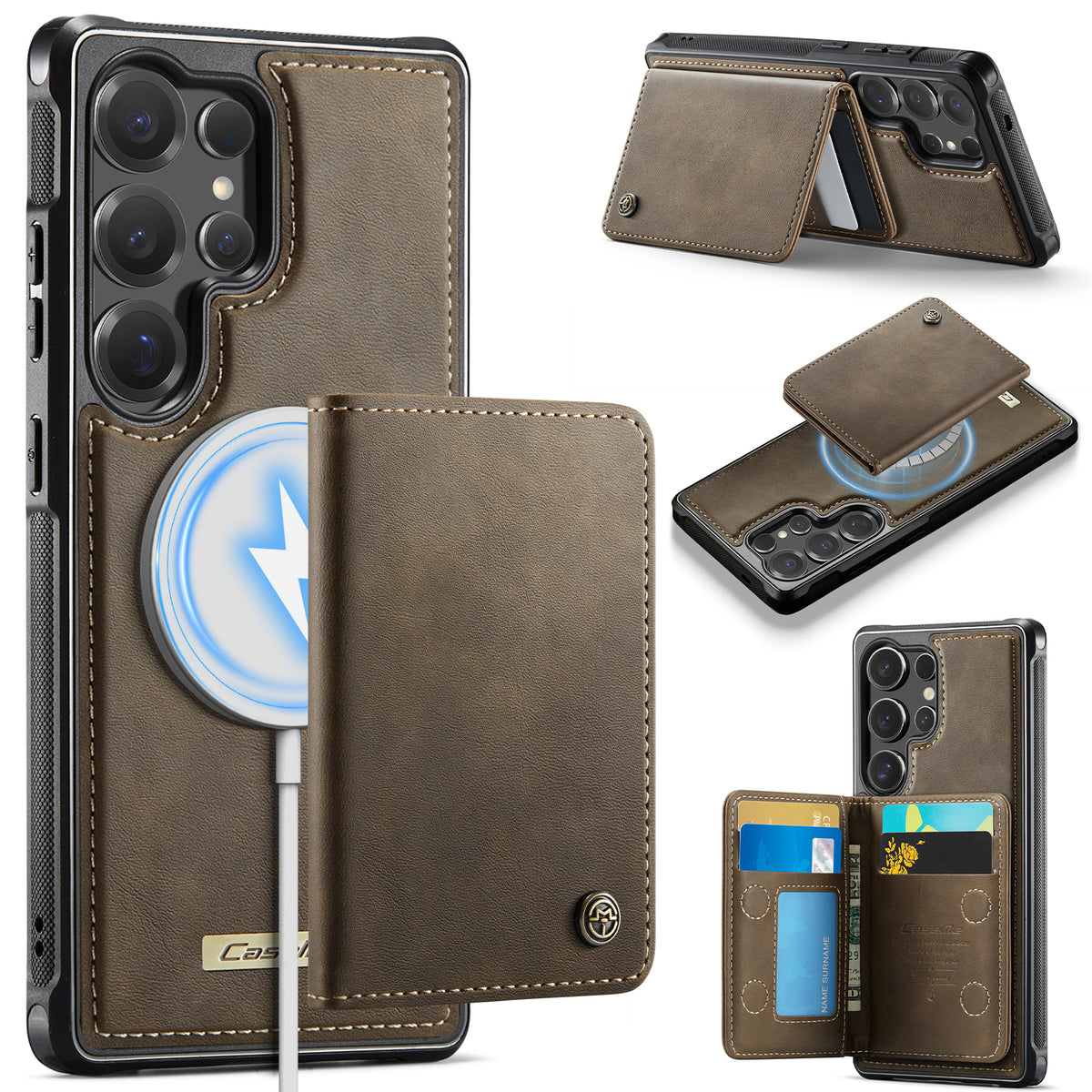 CASEME För Samsung Galaxy S25 Ultra Magnetiskt Skal ME80 Serien Läder PC TPU mobilskal med Avtagbar Plånbok