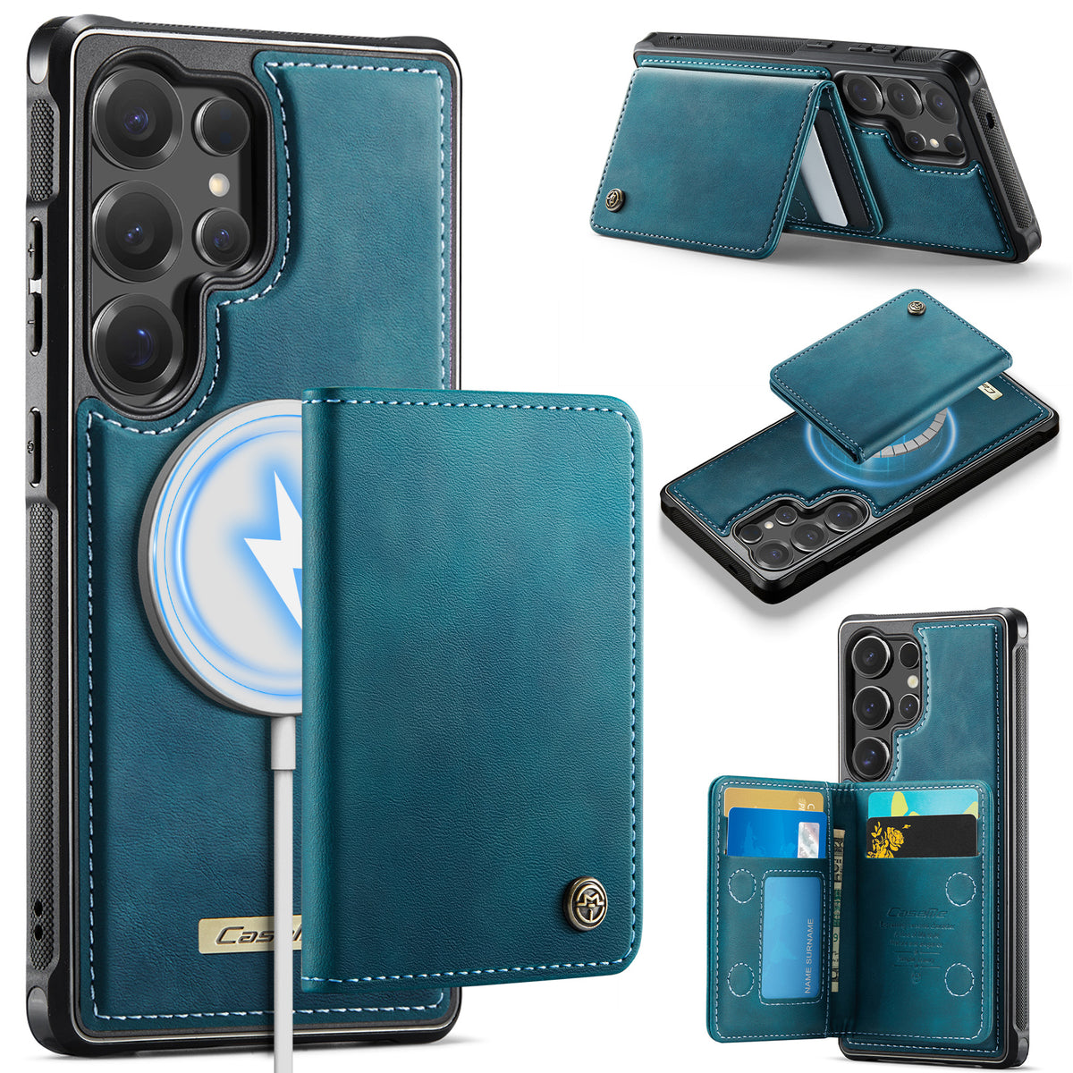 CASEME För Samsung Galaxy S25 Ultra Magnetiskt Skal ME80 Serien Läder PC TPU mobilskal med Avtagbar Plånbok