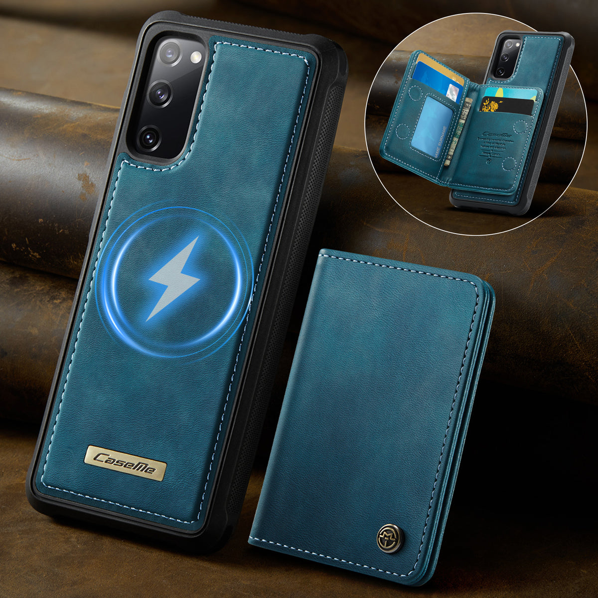 CASEME For Samsung Galaxy S20 FE 5G Magnetic Case  ME80 Series Leather PC TPU Phone Cover with Detachable Wallet