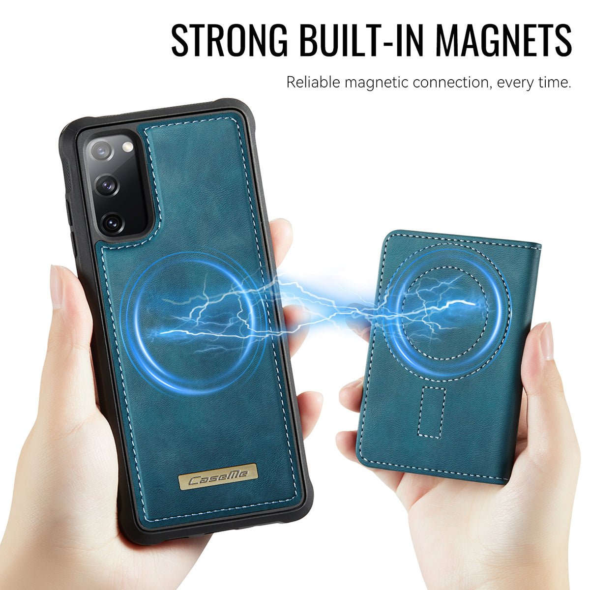 CASEME For Samsung Galaxy S20 FE 5G Magnetic Case ME80 Series Leather PC TPU Phone Cover with Detachable Wallet