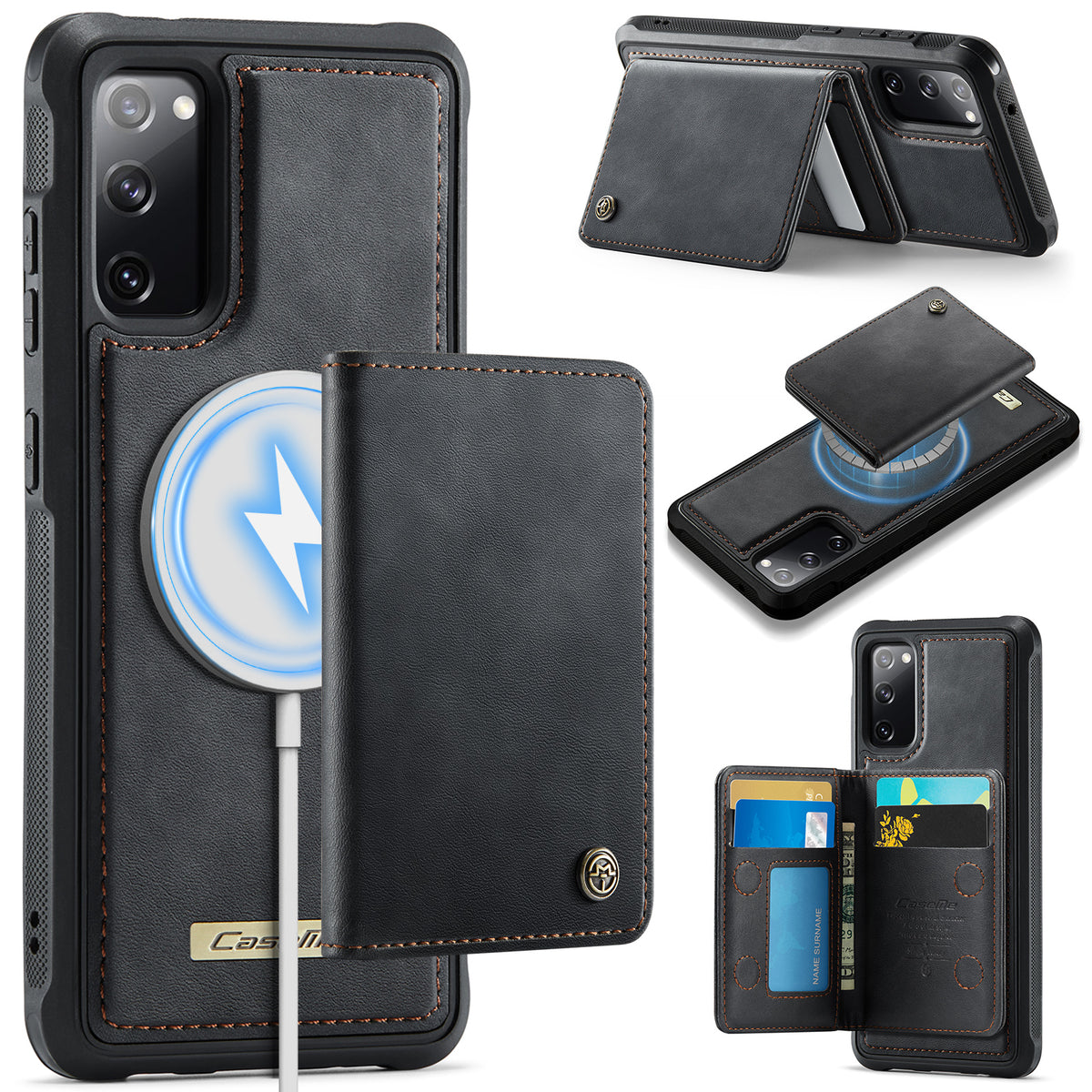 CASEME For Samsung Galaxy S20 FE 5G Magnetic Case  ME80 Series Leather PC TPU Phone Cover with Detachable Wallet