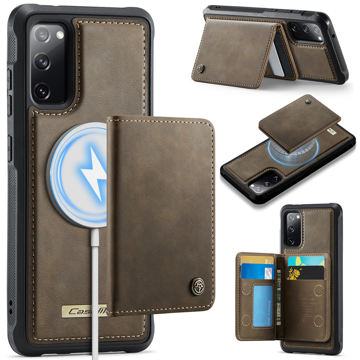 CASEME For Samsung Galaxy S20 FE 5G Magnetic Case ME80 Series Leather PC TPU Phone Cover with Detachable Wallet