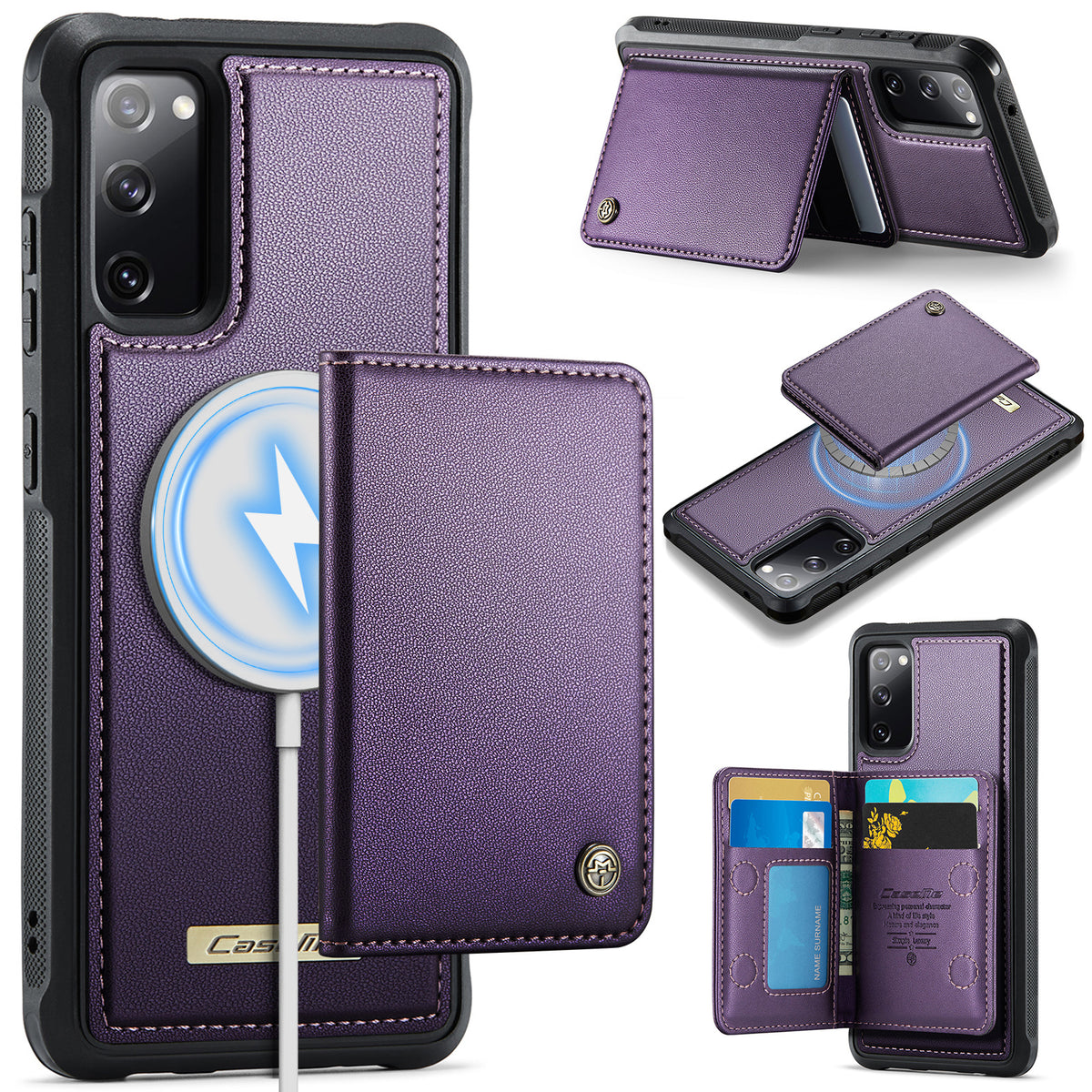 CASEME For Samsung Galaxy S20 FE 5G Magnetic Case  ME80 Series Leather PC TPU Phone Cover with Detachable Wallet
