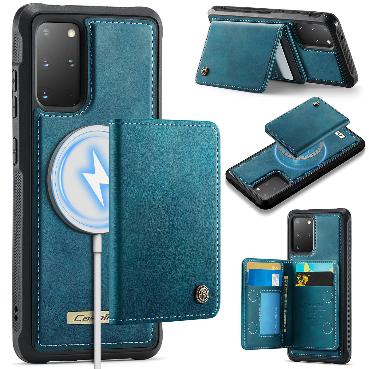 CASEME För Samsung Galaxy S20 Plus 4G / Galaxy S20 Plus 5G Magnetiskt Skal ME80-serien Läder PC TPU mobilskal med Avtagbar Plånbok