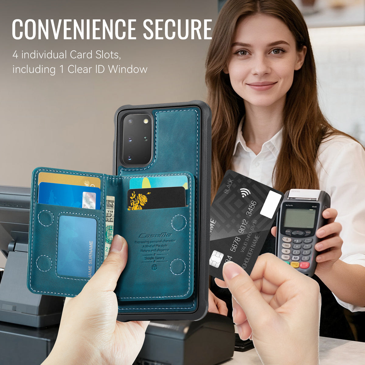 CASEME För Samsung Galaxy S20 Plus 4G / Galaxy S20 Plus 5G Magnetiskt Skal ME80-serien Läder PC TPU mobilskal med Avtagbar Plånbok