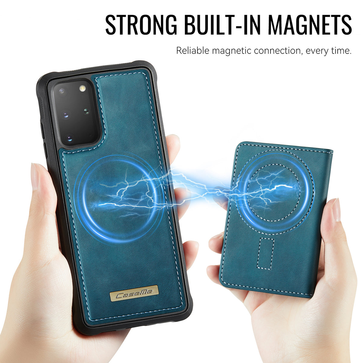 CASEME För Samsung Galaxy S20 Plus 4G / Galaxy S20 Plus 5G Magnetiskt Skal ME80-serien Läder PC TPU mobilskal med Avtagbar Plånbok