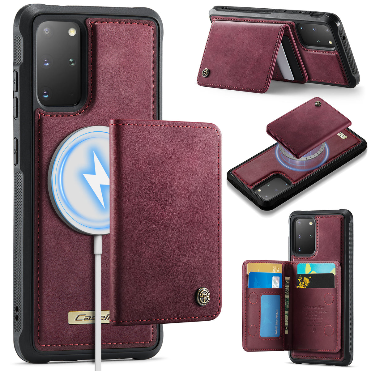 CASEME För Samsung Galaxy S20 Plus 4G / Galaxy S20 Plus 5G Magnetiskt Skal ME80-serien Läder PC TPU mobilskal med Avtagbar Plånbok