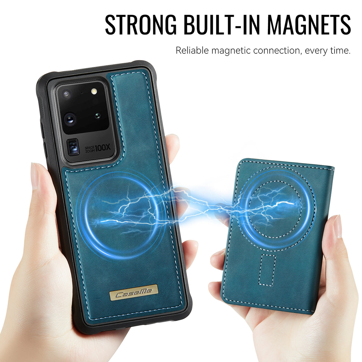 CASEME For Samsung Galaxy S20 Ultra Magnetic Case  ME80 Series Leather PC TPU Phone Cover with Detachable Wallet