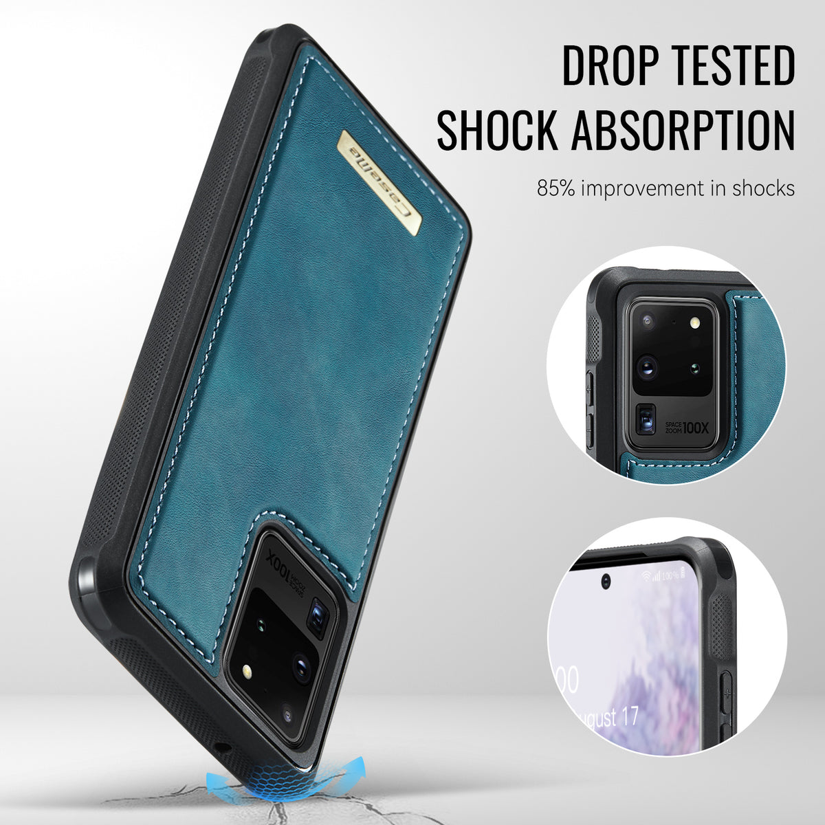CASEME For Samsung Galaxy S20 Ultra Magnetic Case  ME80 Series Leather PC TPU Phone Cover with Detachable Wallet