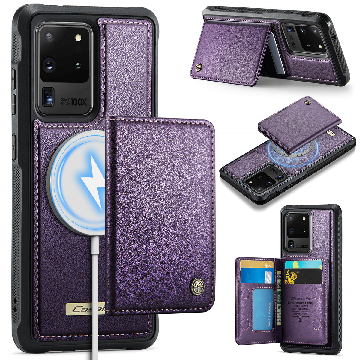 CASEME For Samsung Galaxy S20 Ultra Magnetic Case  ME80 Series Leather PC TPU Phone Cover with Detachable Wallet