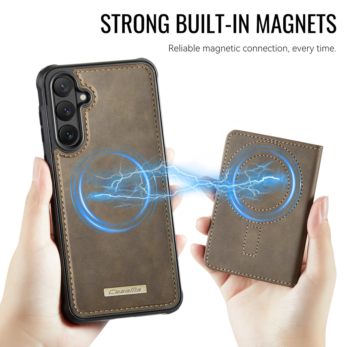CASEME För Samsung Galaxy S26 Magnetiskt Skal ME80-serien Läder PC TPU mobilskal med Avtagbar Plånbok