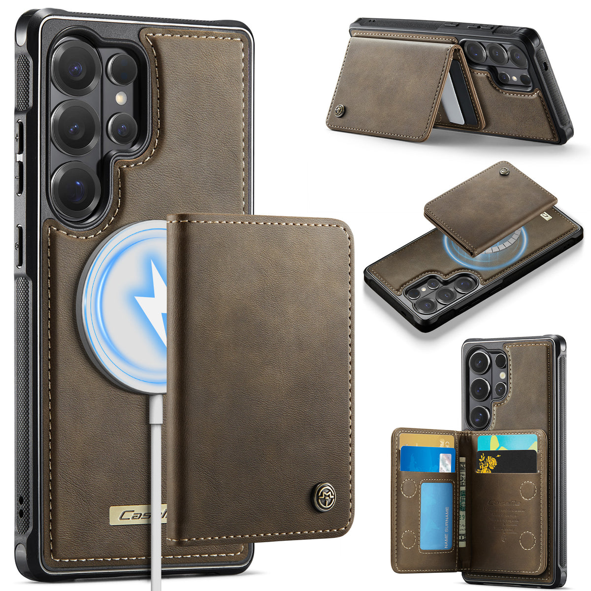 CASEME For Samsung Galaxy S26 Ultra Magnetic Case ME80 Series Leather PC TPU Phone Cover with Detachable Wallet
