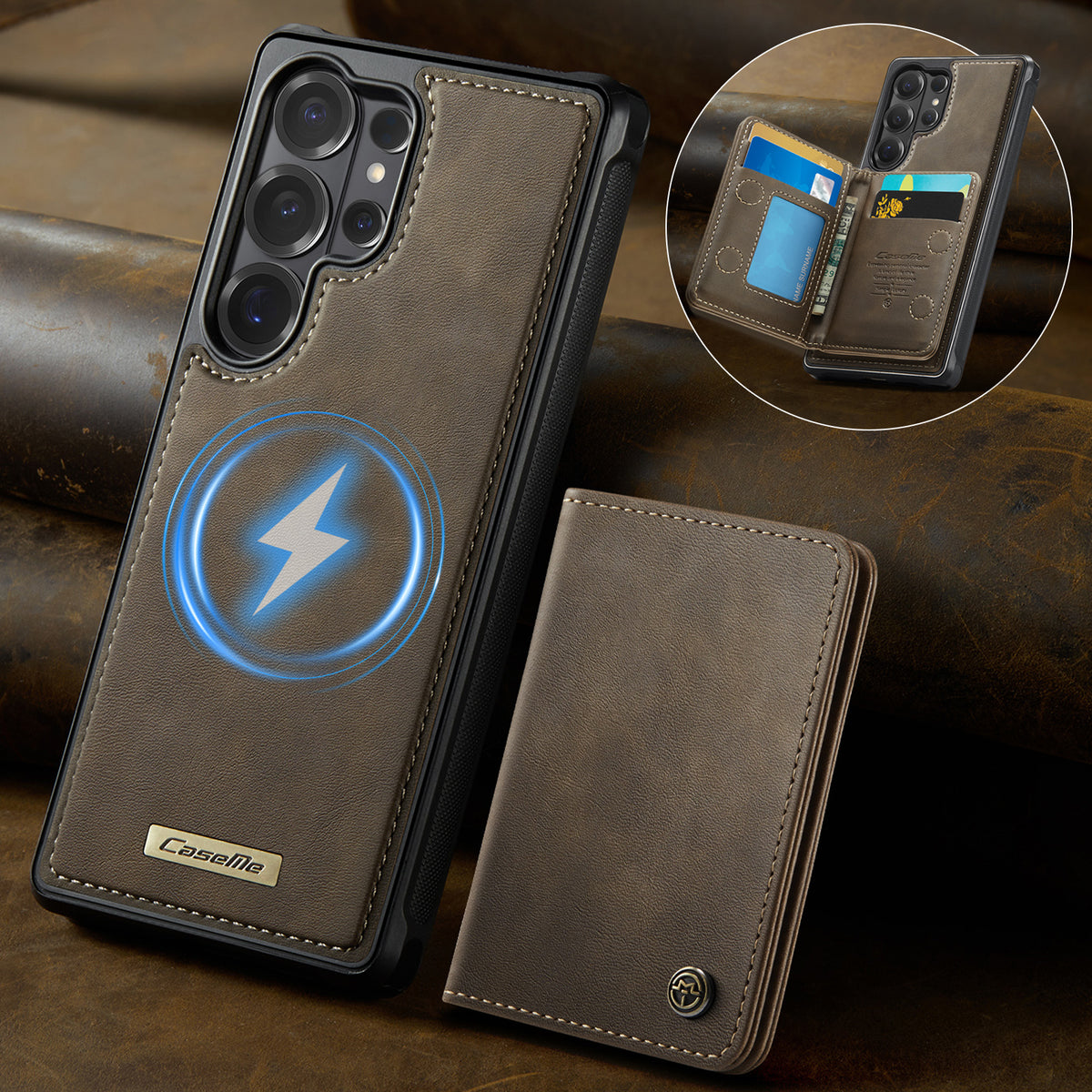 CASEME For Samsung Galaxy S26 Ultra Magnetic Case ME80 Series Leather PC TPU Phone Cover with Detachable Wallet