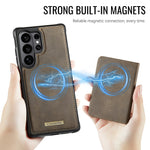 CASEME For Samsung Galaxy S26 Ultra Magnetic Case ME80 Series Leather PC TPU Phone Cover with Detachable Wallet