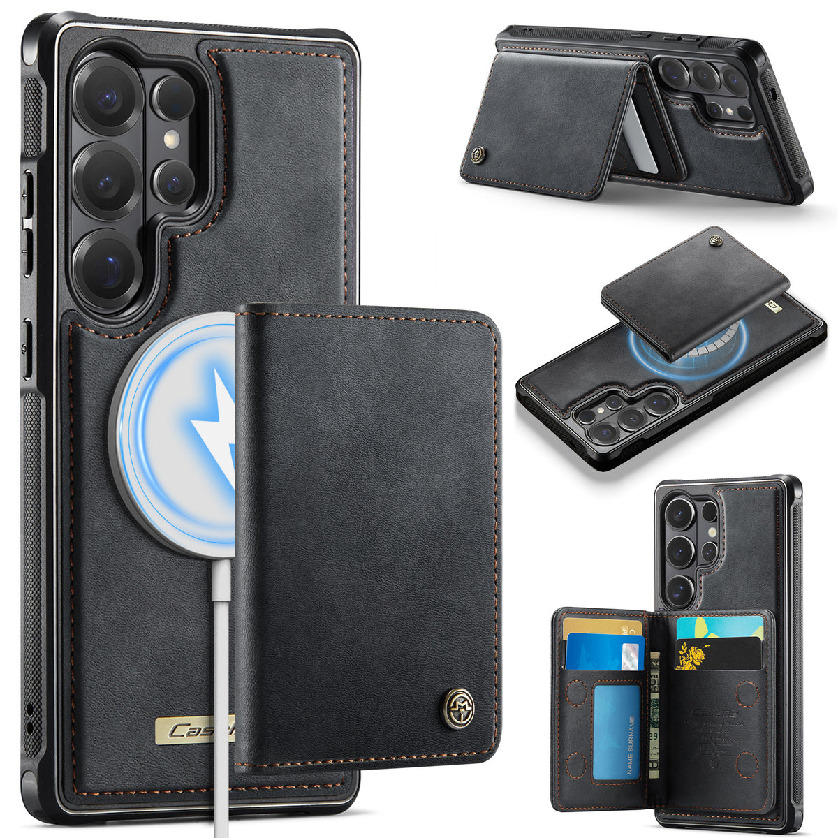 CASEME For Samsung Galaxy S26 Ultra Magnetic Case ME80 Series Leather PC TPU Phone Cover with Detachable Wallet
